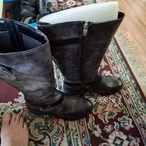 Naturalizer Dark Gray Heeled Boots